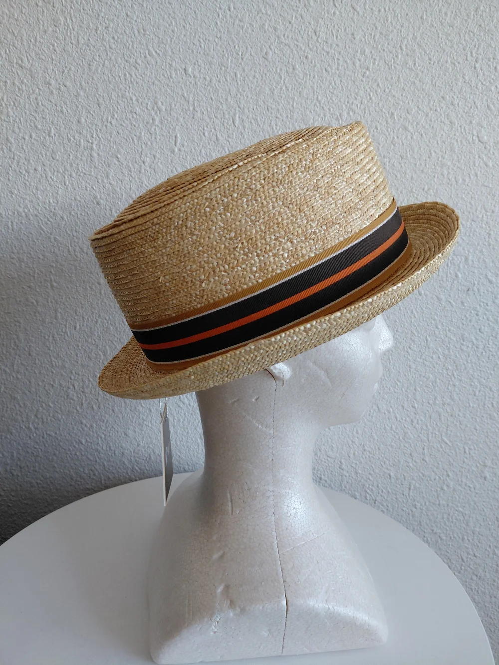 New with tag .H.Busque Thick Real Straw Boater Hat One Size Ajustable
